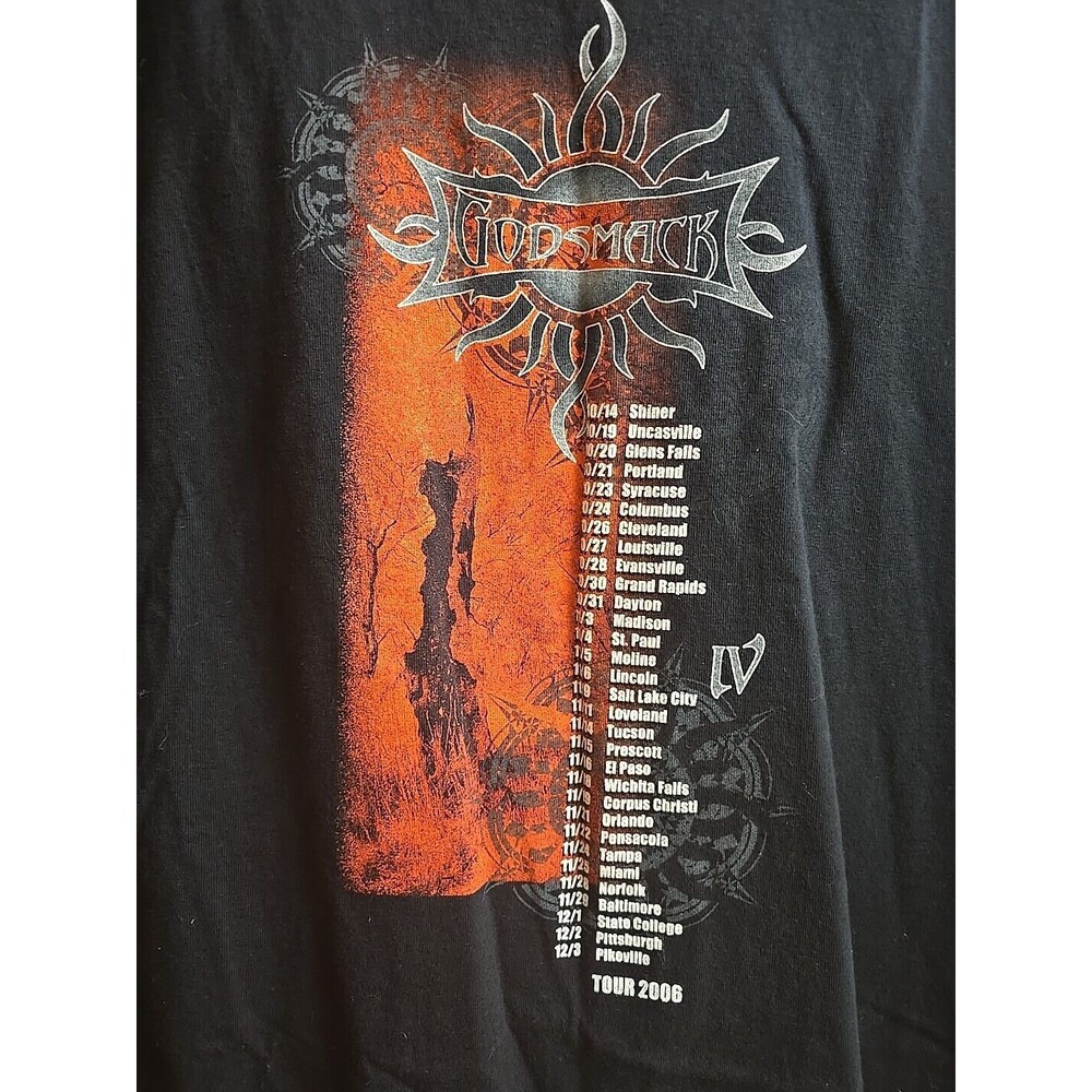 Rare Vintage ANVIL Godsmack IV 2006 Album Tour T Shirt 2000s Rock Band Black XL - Picture 4 of 9